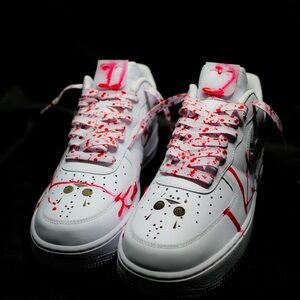 Nike Air Force 1 Custom Crystal Lake - White Voorhee AF1